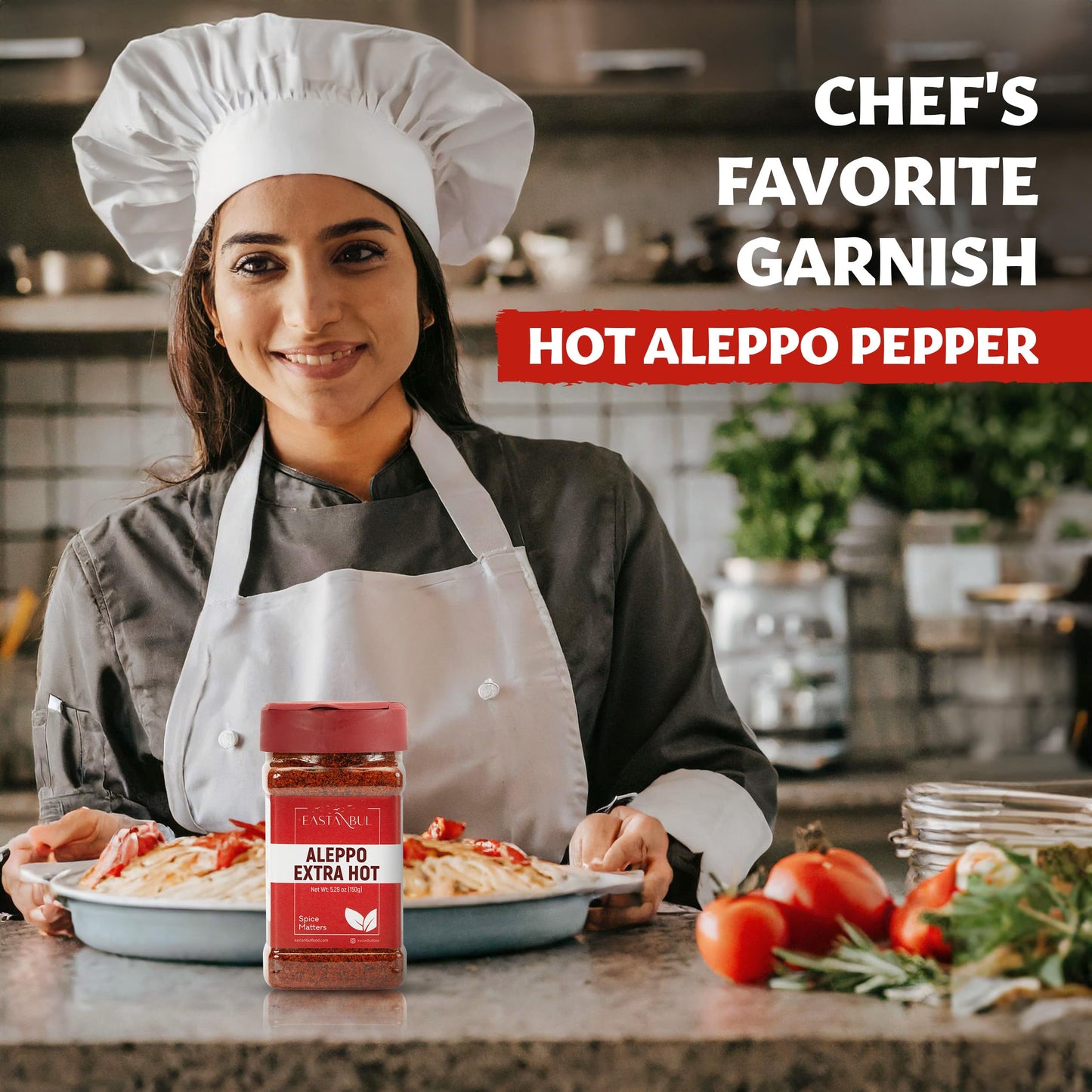 Eastanbul Extra Hot Aleppo Pepper Flakes, 5.3oz (150g) - Crushed Turkish Spice, Rich Flavor, Similar to Gochugaru Chili Flakes, Red