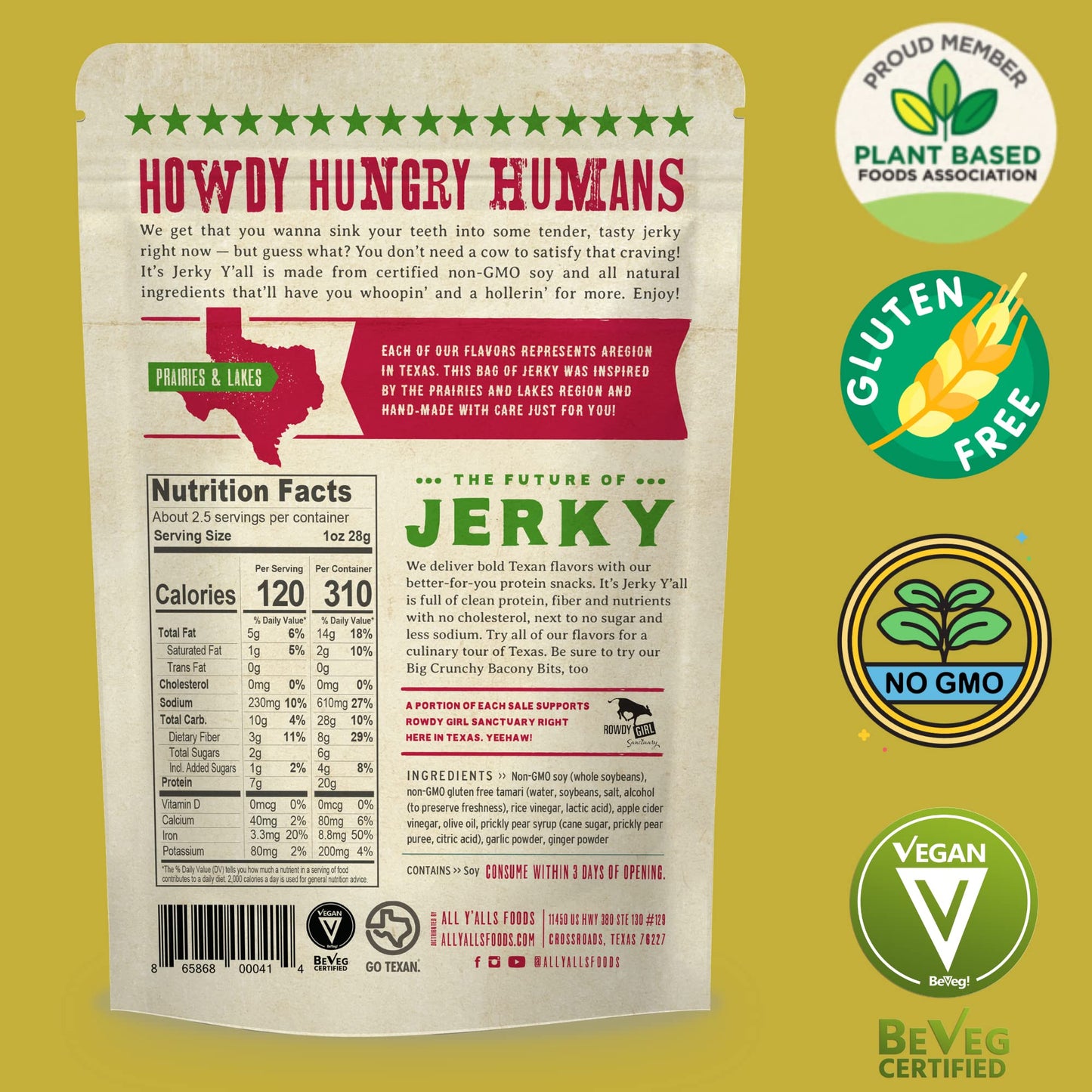 It'S Jerky Y'All Plant Based Jerky And Bacony Bits Variety Pack | Beyond Tender Jerky And Crunchy Bacon Vegan Snacks | Non-Gmo,