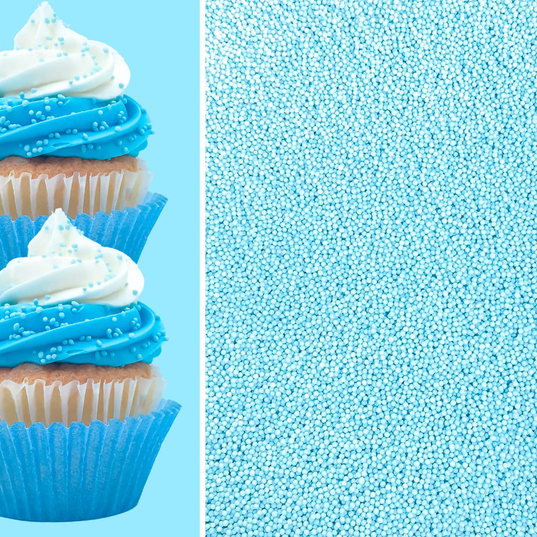 Light Blue Bake in Sprinkle On Confetti Dessert Decoration Toppings for Cake Cookie Cupcake IceCream Donut 6oz Bag