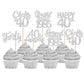24PCS Happy 40th Birthday Cupcake Toppers Forty Straight Outta 1985 Cupcake Picks Cheers to 40 Lengend Since 1985 Cake Decoratio