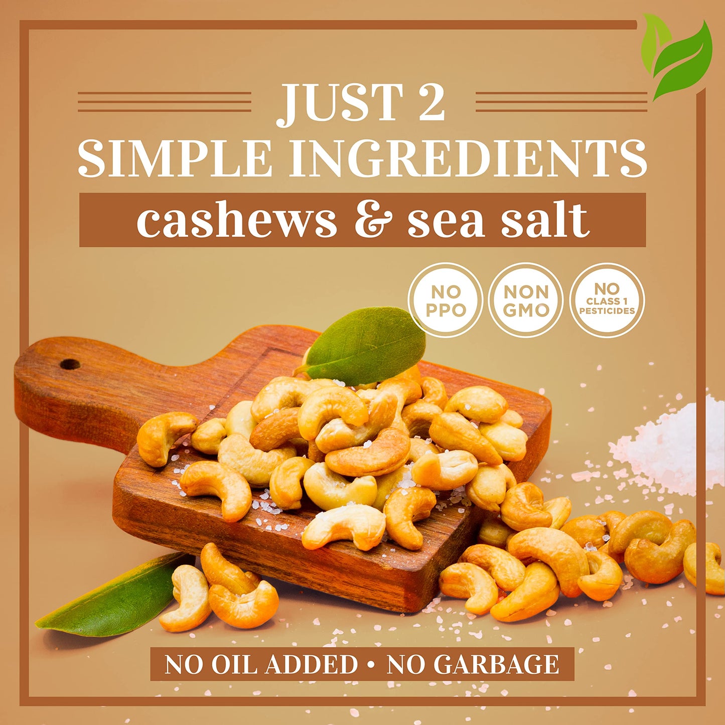 Oven Dry Roasted Fancy Cashews With Sea Salt-48 Oz (3 Lb) | Whole Cashews | No Oil | No Ppo | Vegan And Keto Friendly | Made Fro