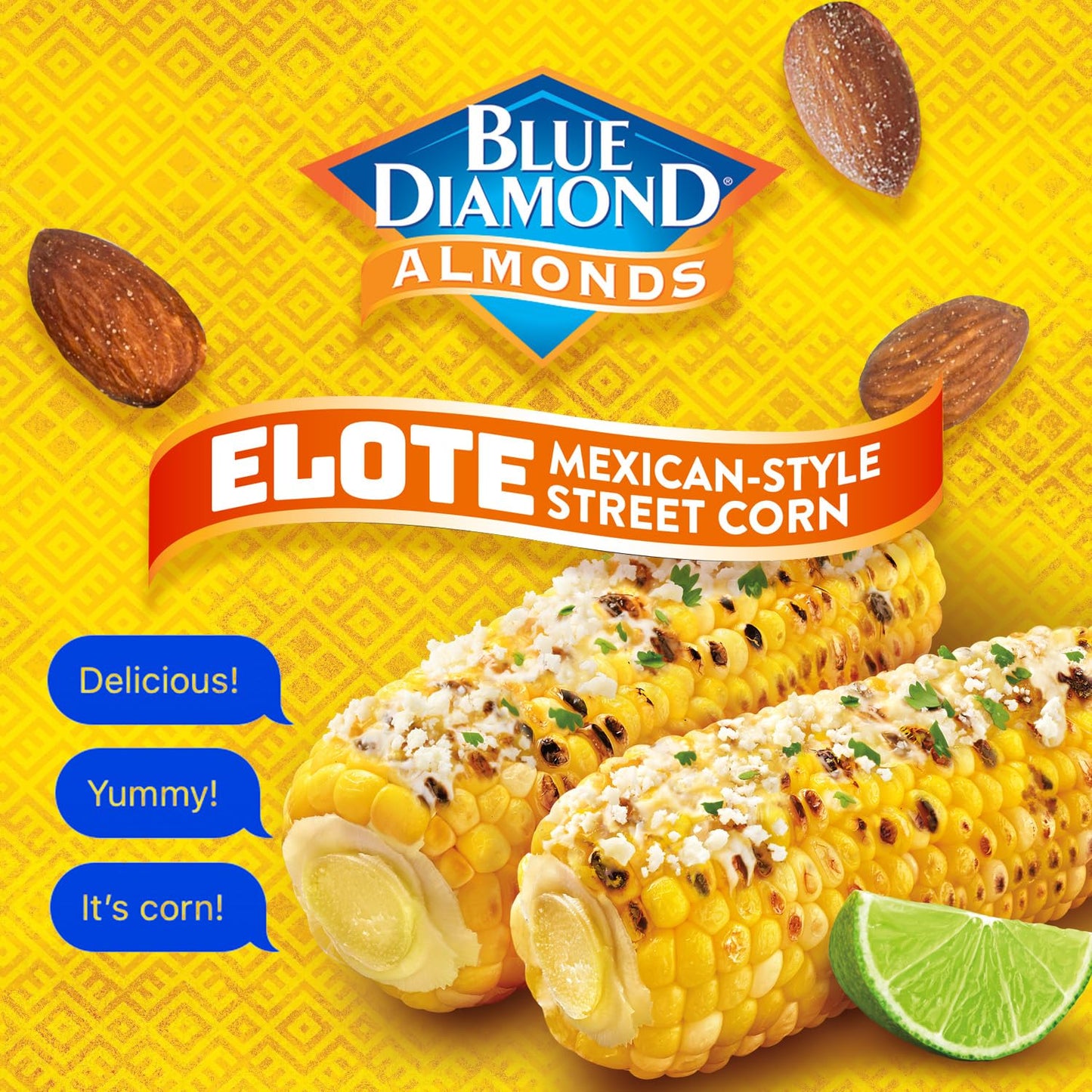 Blue Diamond Almonds BOLD Elote Flavored Snack Nuts, 4oz Shareable Size, Pack of 8