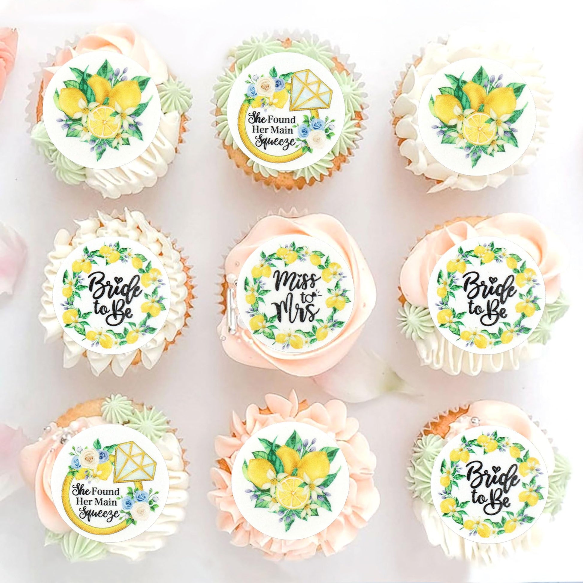 Keaziu Edible Lemon Cupcake Toppers, 2 Glutinous Rice Paper, Model LCT5676, 40 Pack, Color Lemon 5