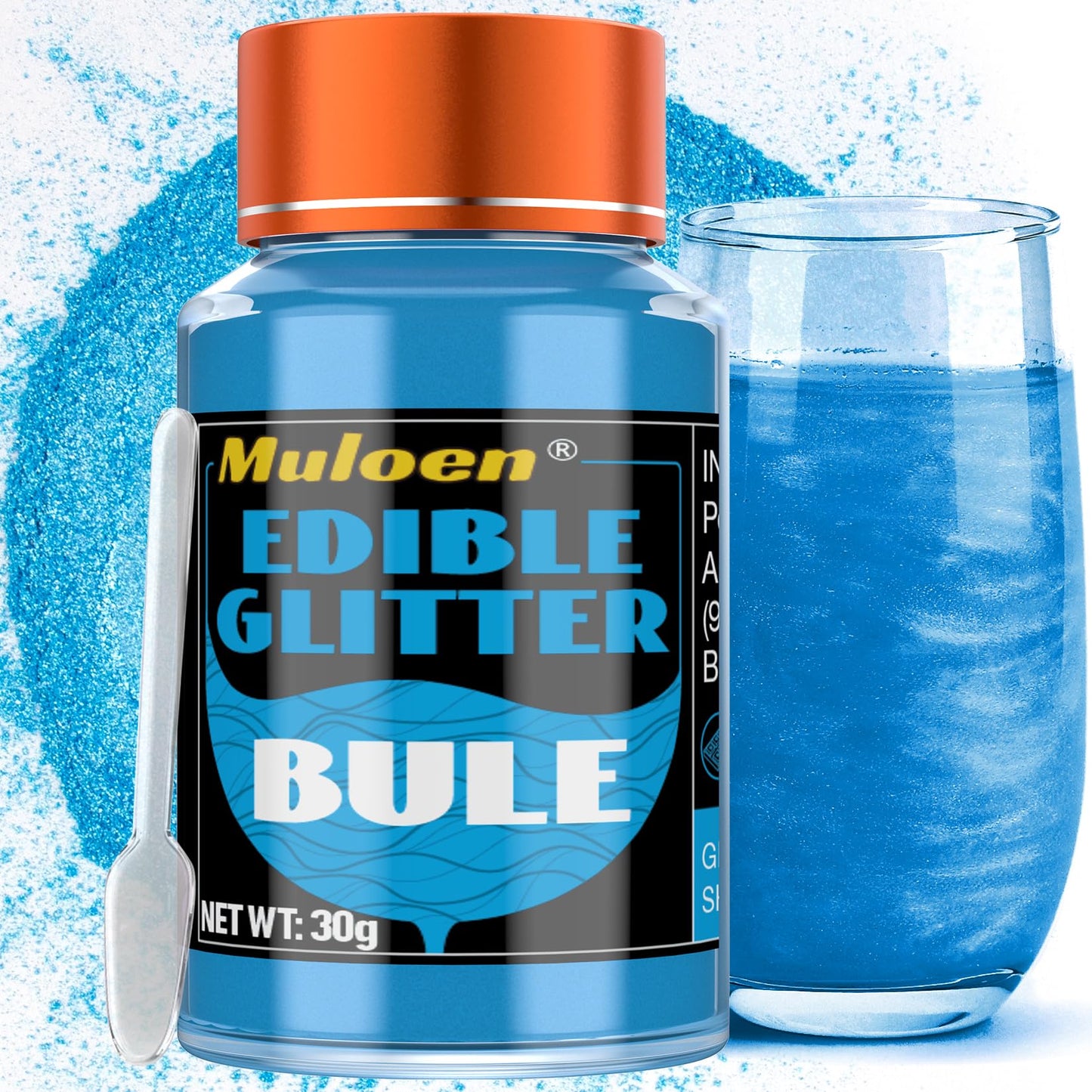 Blue Edible Glitter - 30 Grams 100% Edible Glitter For Drinks  Cake Decorating Supplies  Cookie Decorating Supplies  Strawberries  Cookie  Mixed Flavors  Chocolate  Etc. Luster Dust Edible Halloween