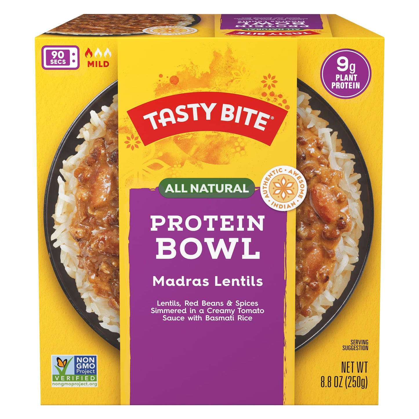 Tasty Bite Indian Style Chili & Rice Bowl, 8.8 Ounce, Pack of 6, Ready to Eat, Organic Basmati, Microwaveable, Vegetarian