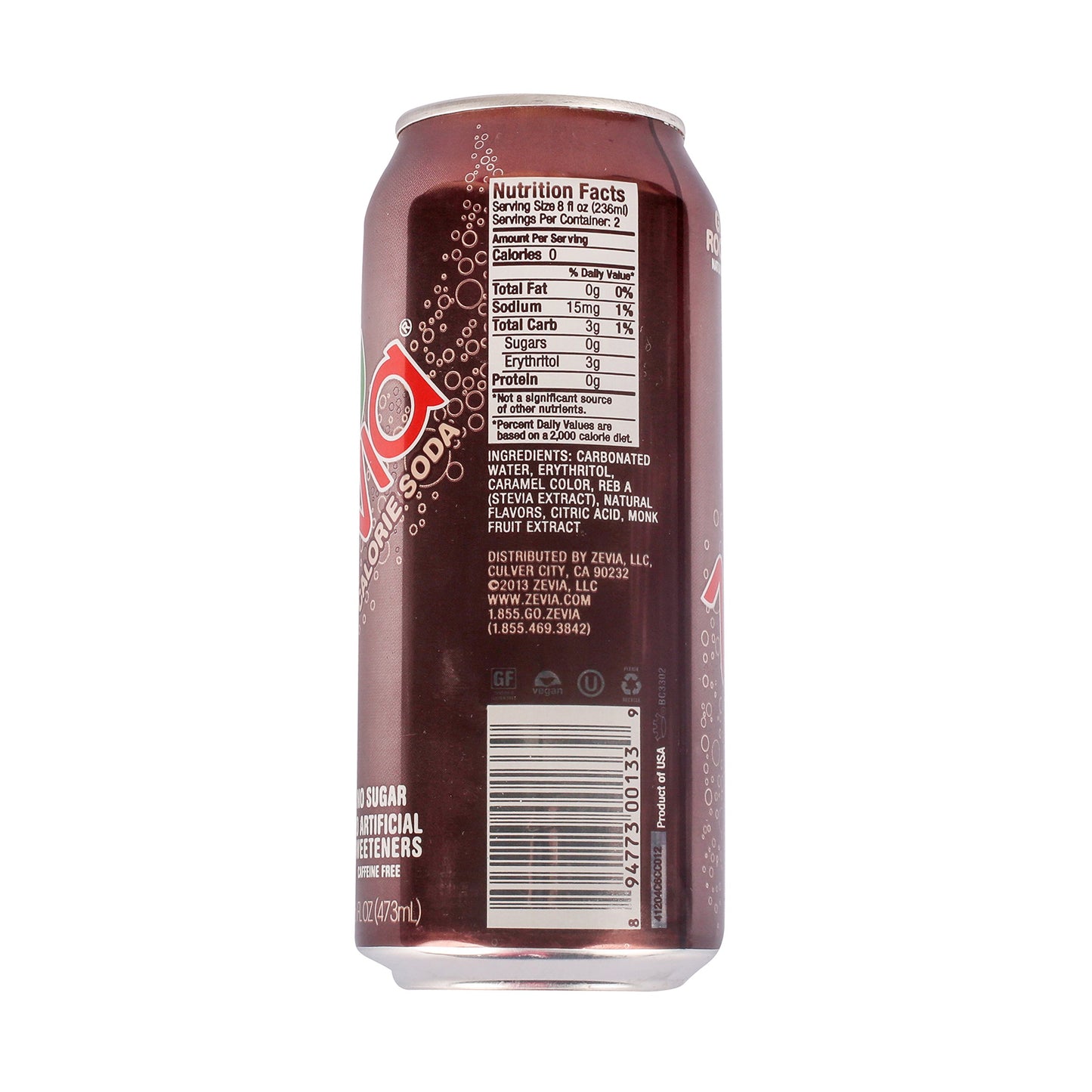Zevia Ginger Root malt-inspired, 16 Fl Oz Single, Clear, Model 48651