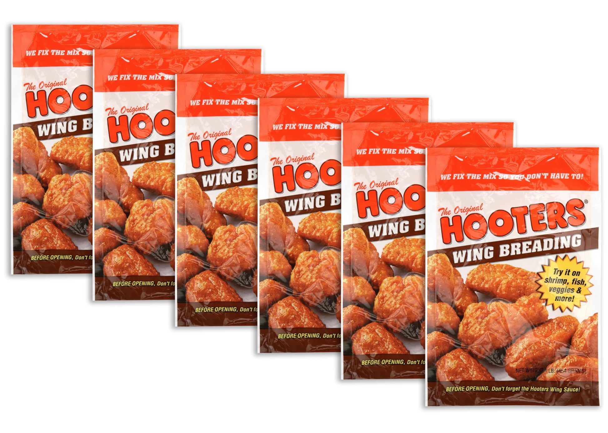 DOGNNAK Hooter's Wing Breading Mix, 16-Ounce (Pack of 6) by Hooters