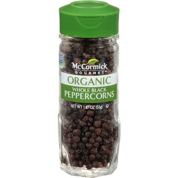 McCormick Gourmet Organic Whole Black Peppercorns, 1.87 Oz, Pack of 1
