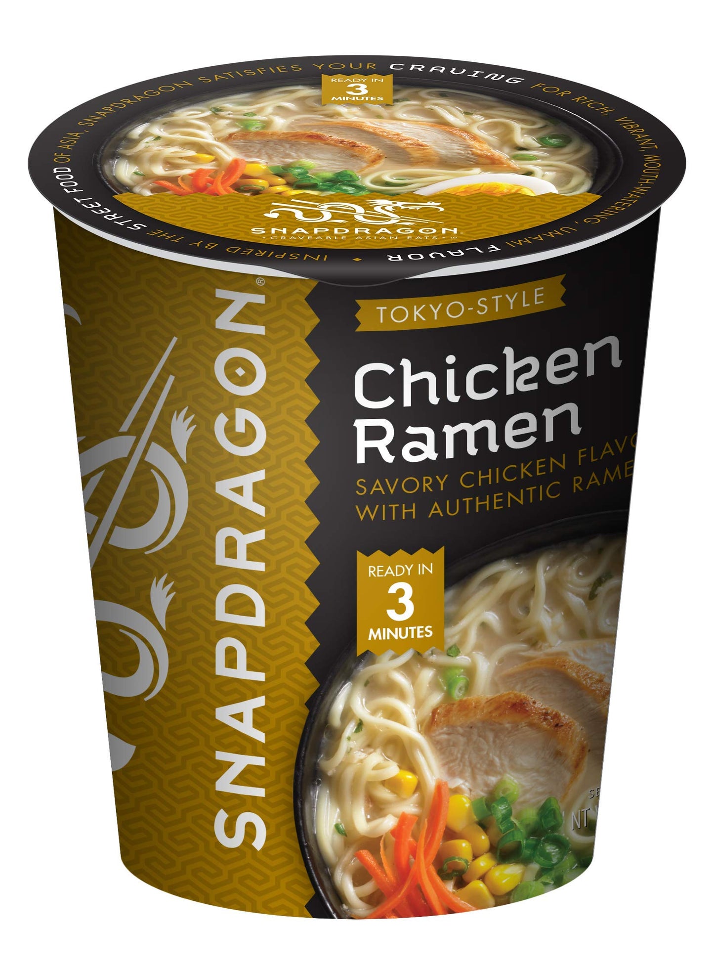 Snapdragon Tokyo-Style Chicken Ramen Cups  Rich Chicken Broth With Authentic Ramen Noodles  Authentic Flavors  Satisfy Your Crav