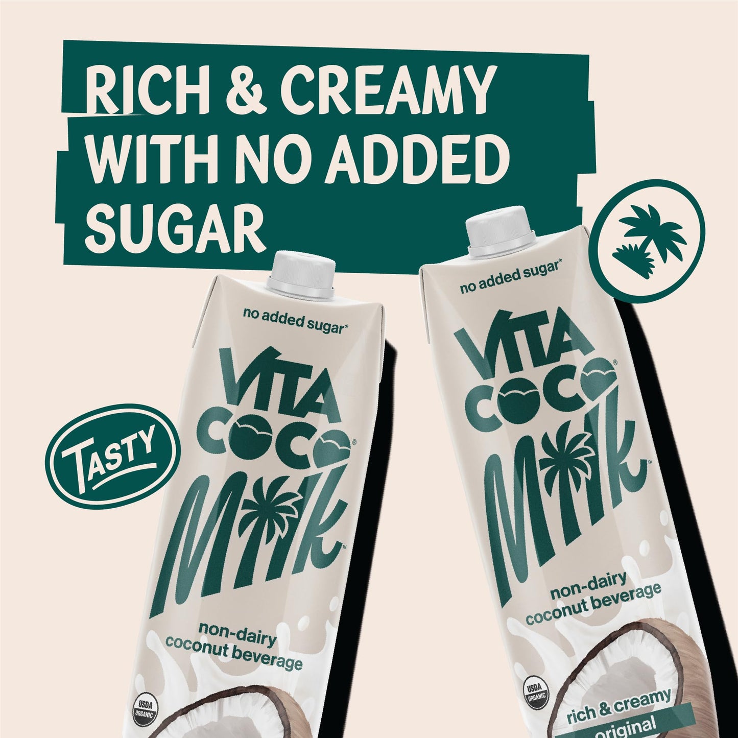 Vita Coco Original Organic Coconut Milk, Plant Based, Dairy Free Milk Alternative - Gluten Free, Soy Free, and Unsweetened, No A