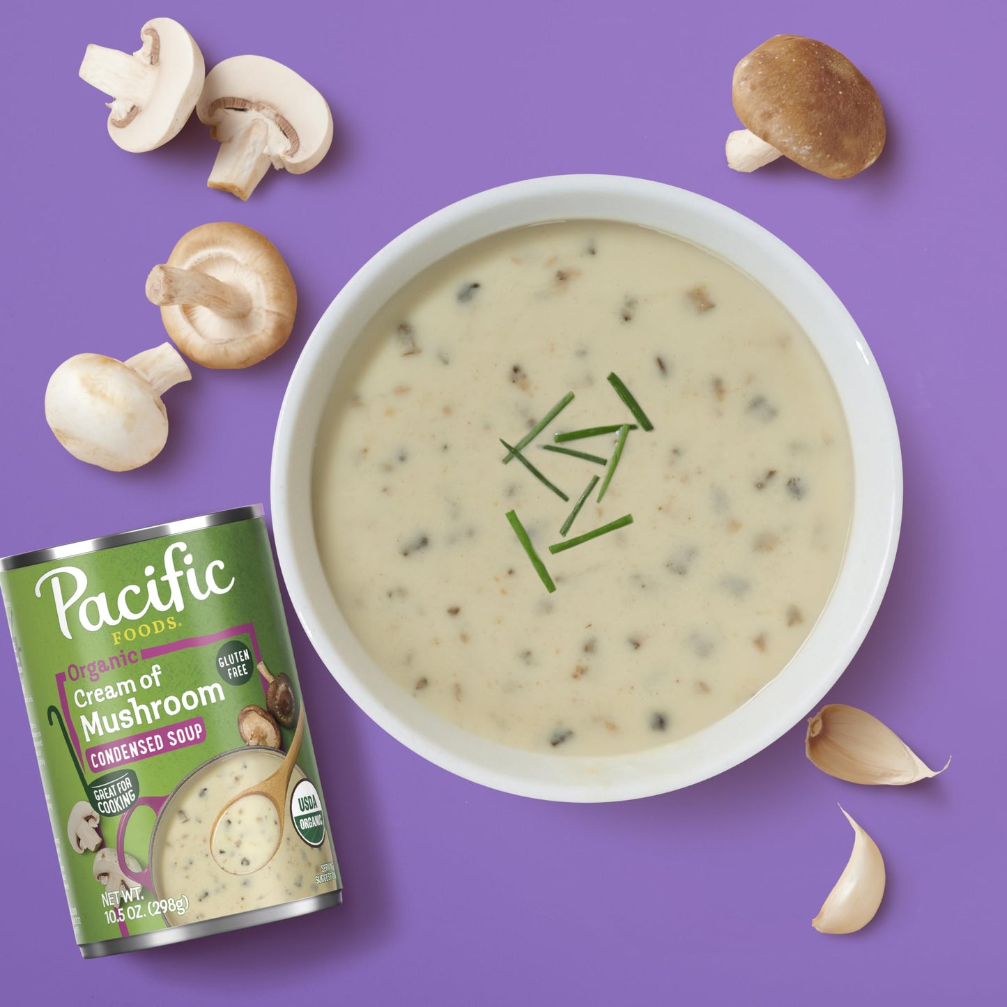 Pacific Foods Organic Cream of Mushroom Soup, 10.5 oz Can (Pack of 12)