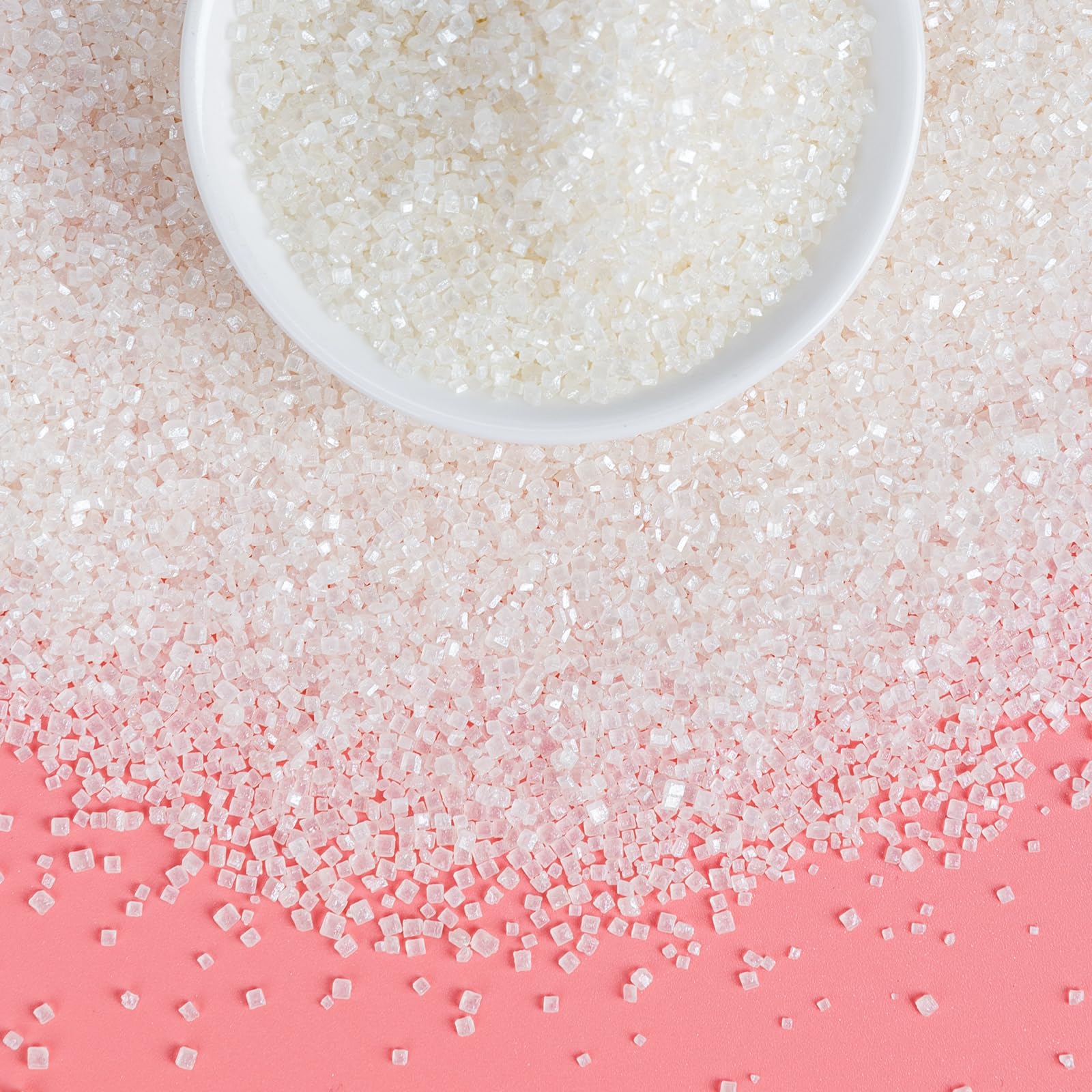 Edible White Sprinkles,Edible Sanding Sugar Crystals for Cake Decorating,150g/5.3oz,Valentine Sprinkle Mix for Baking Decoration