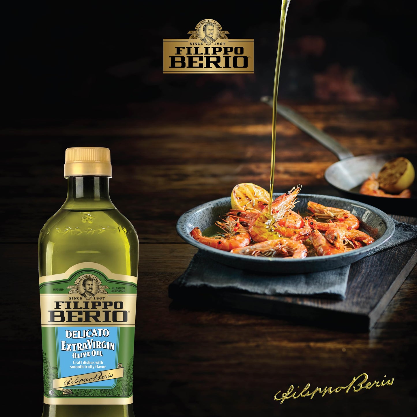 Filippo Berio Extra Virgin Olive Oil, Delicato, 25.3 Ounce Rpet Bottle