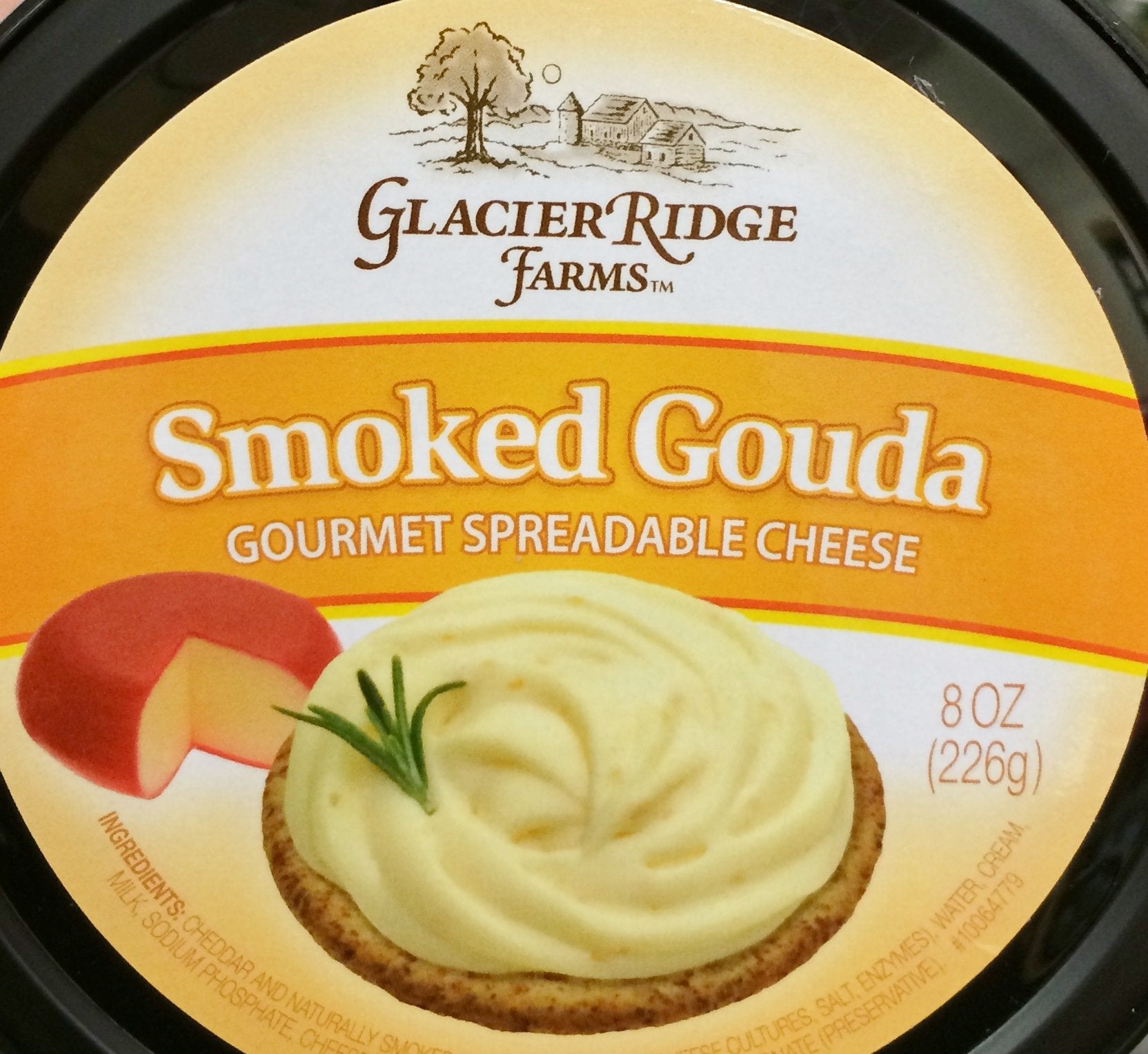 Glacier Ridge Farms Smoked Gouda Spreadable Cheese 8oz - Gourmet Flavor, Pack of 1