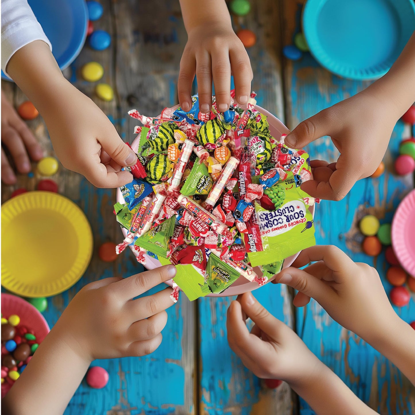 Candy Variety Pack - 10 Pounds Over 700 Pieces - Smarties, Taffy, Lollipops, Fruit Gum - Pinata Stuffers - Bulk Box