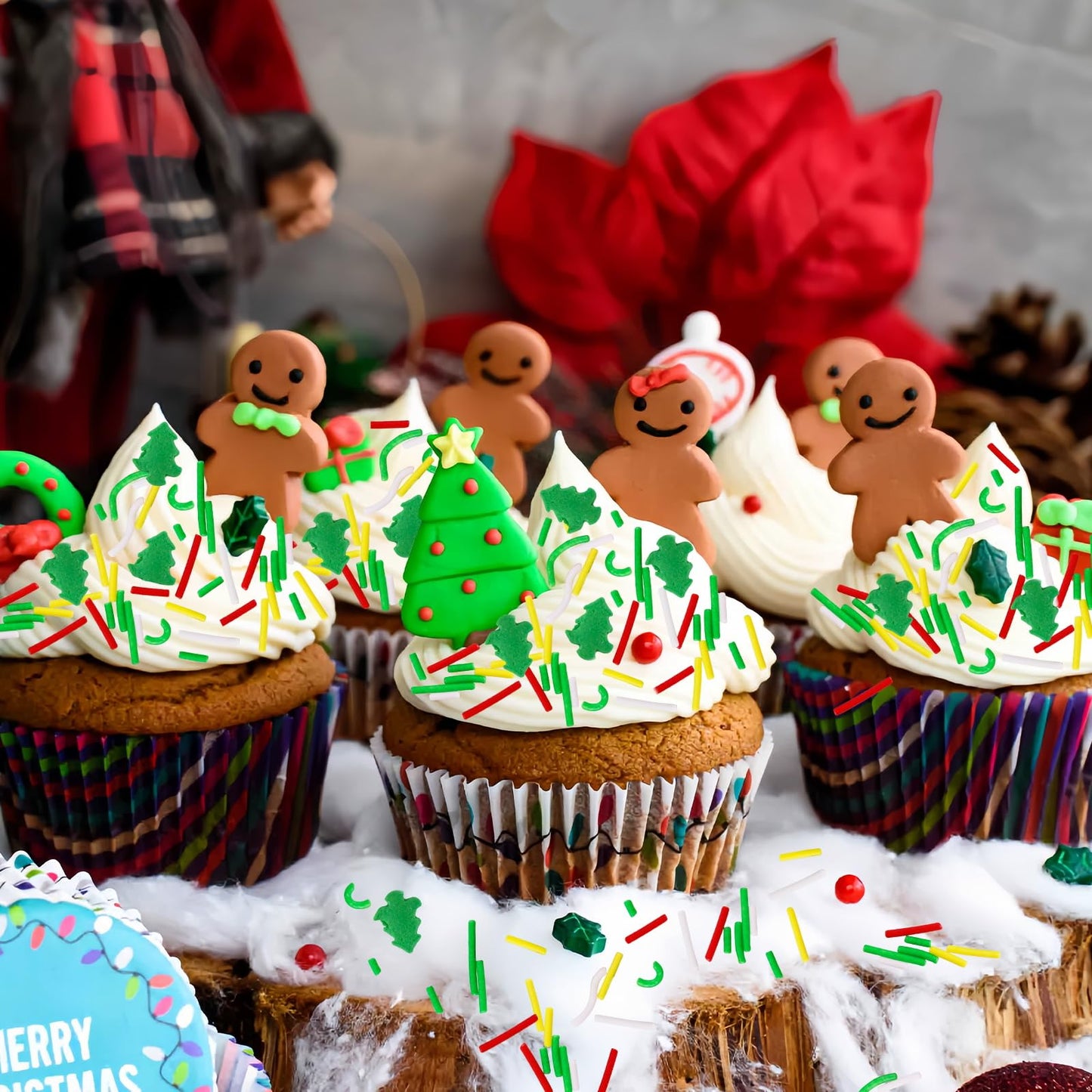 Christmas Sprinkles Edible 8 Oz Christmas Tree Sprinkle Holiday Cake Sprinkles Red Green White Jimmies Sprinkle Edible Winter Holiday Jimmies Mix for Cake Baking Cookie Ice Cream Decorations