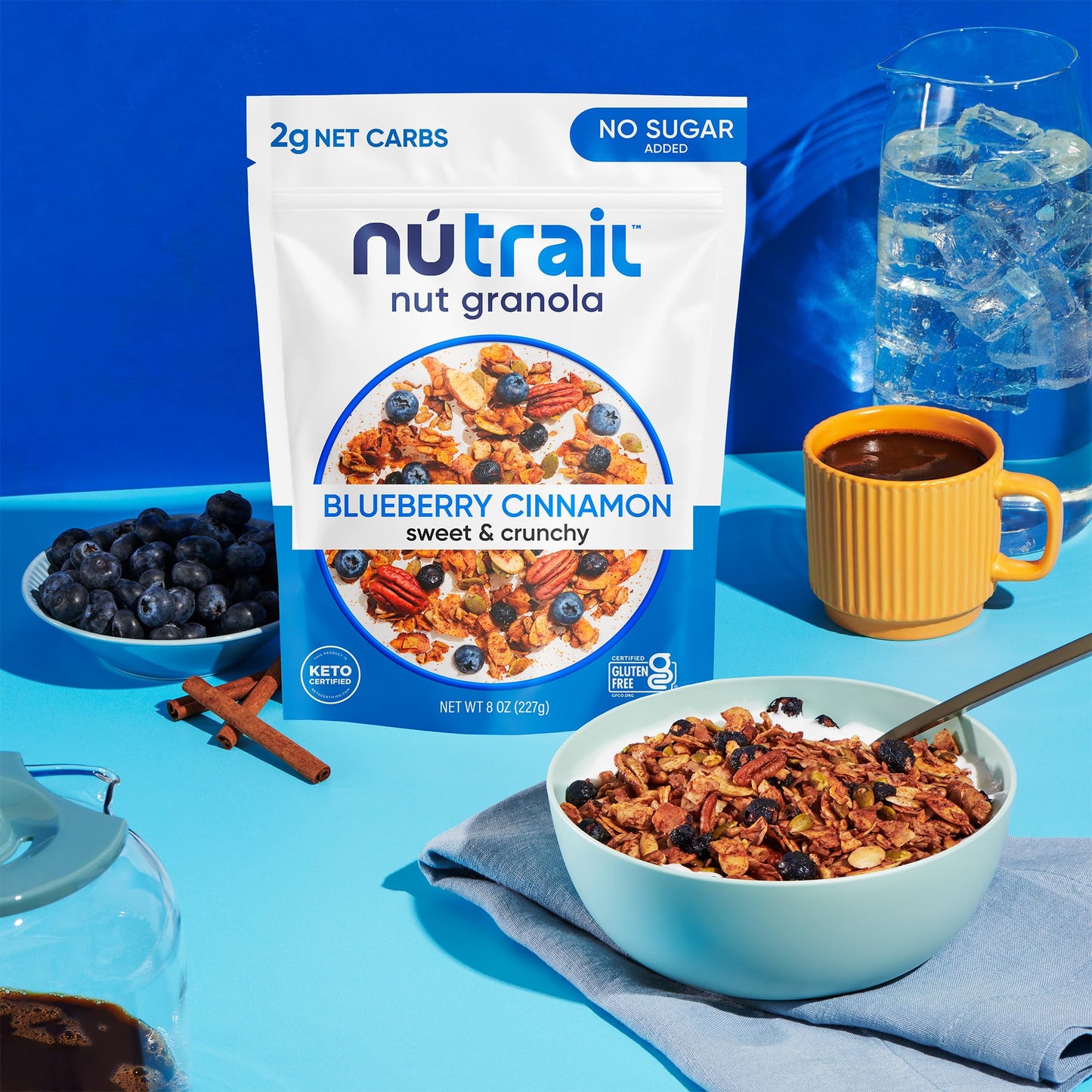 Nutrail Nut Granola Cereal, Variety Pack, No Sugar Added, Keto, Low Carb, Gluten Free, Grain Free, Healthy Breakfast 8 Oz. 3 Cou