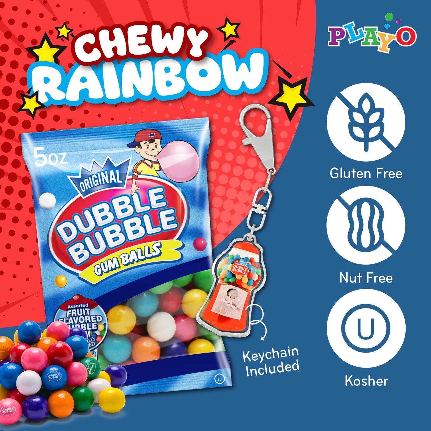Refill Gumballs For Gumball Machine - Refill Bubble Gum 15 Oz - 3 Pack Of Double Bubble Gum Ball Candies - Christmas Holiday Gif