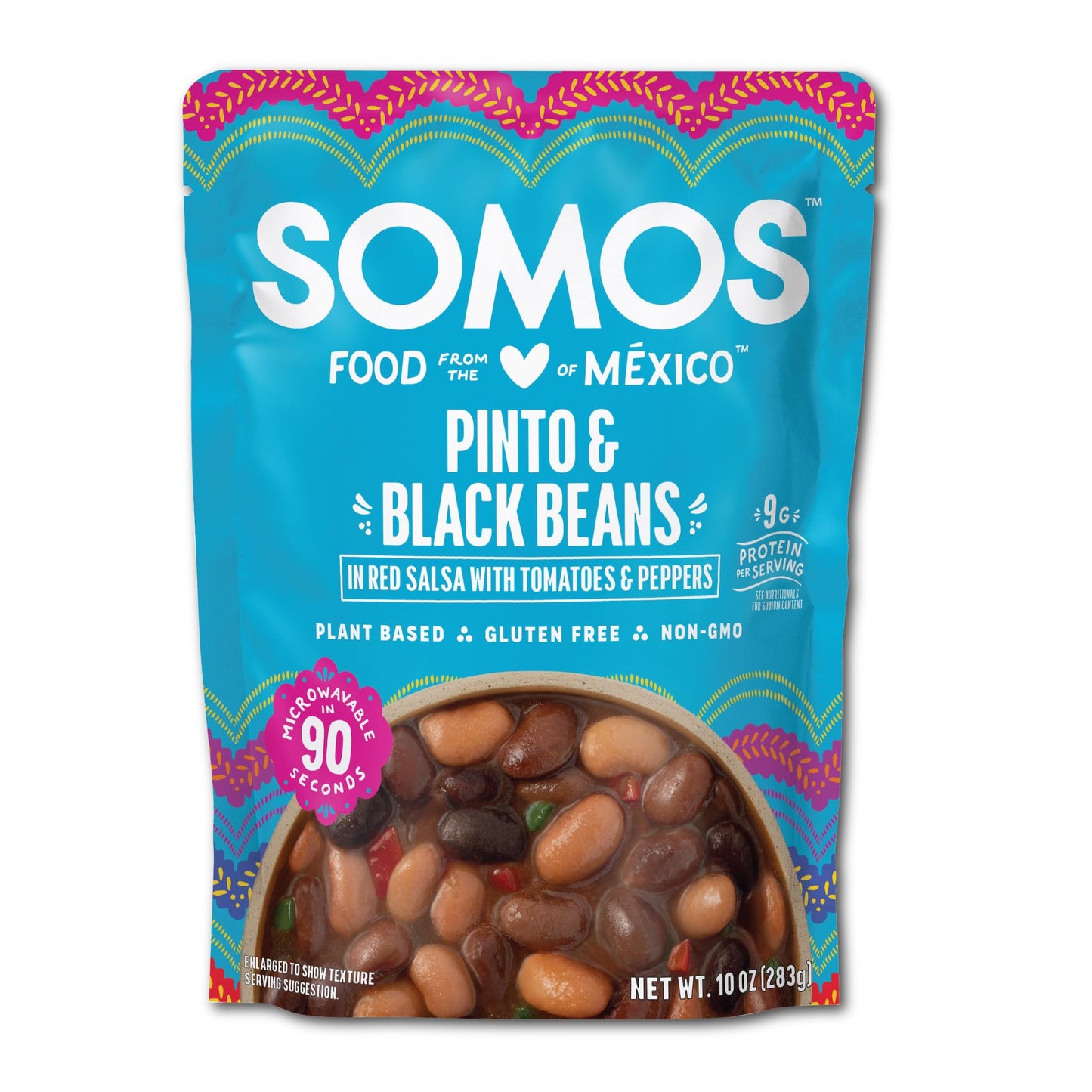 Somos Pinto & Black Beans - Gluten Free, Non-Gmo, Vegan Ready-To-Eat Microwavable Meals - Delicious, Healthy & Plant Based Conve