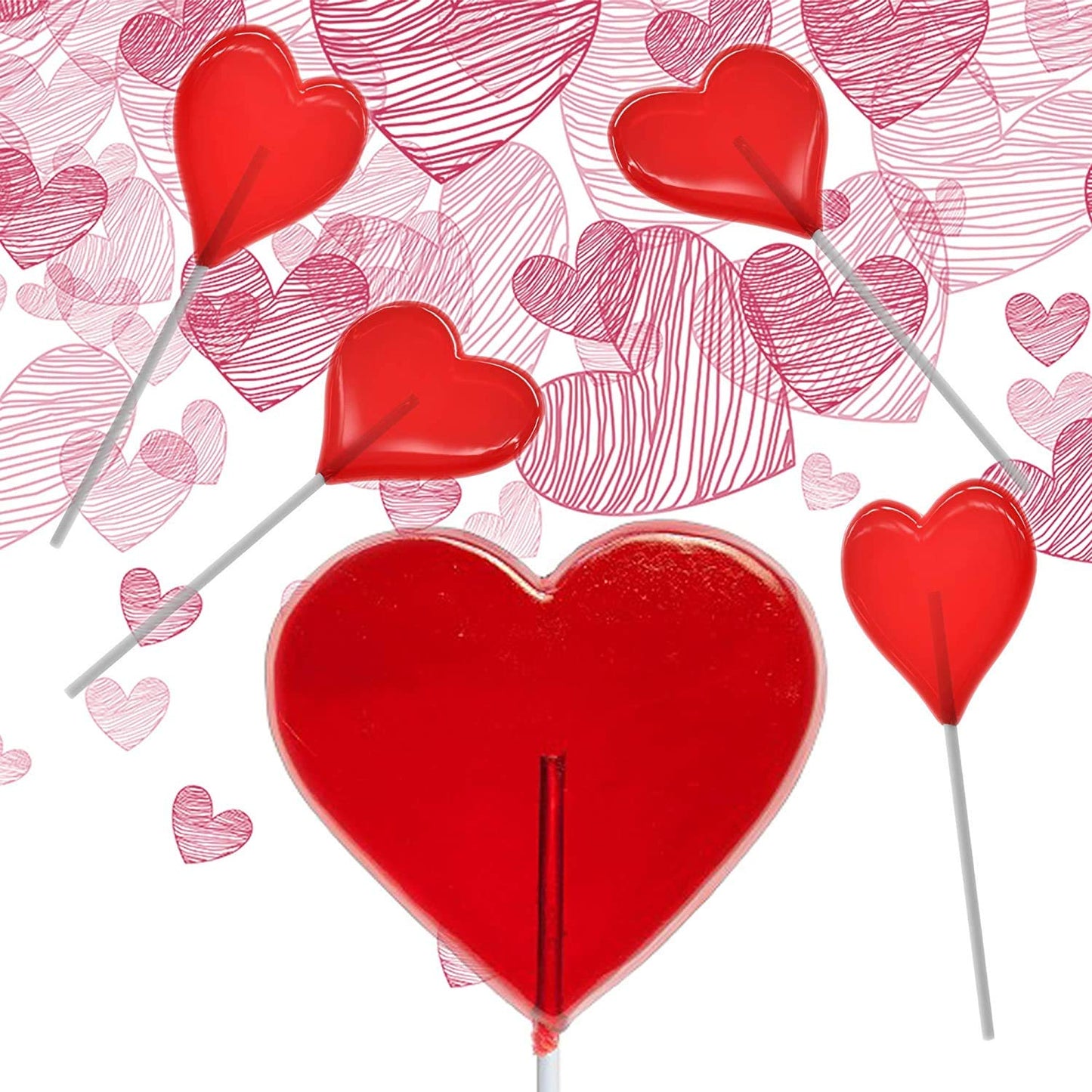 Fruidles Valentine'S Heart Lollipops Candy, Red Heart Shaped Hard Candy Lollipop Suckers, Individually Wrapped, 12G Lollipop (Ha