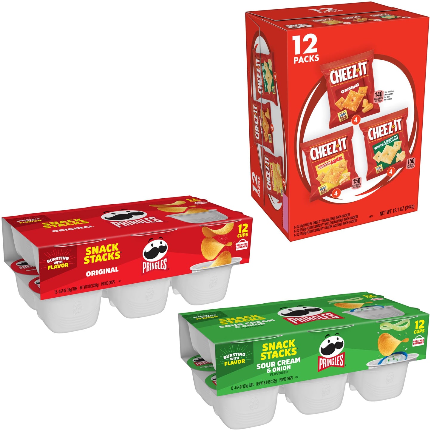 Cheez-It and Pringles Variety Pack  Lunch Snacks  Kids Snacks  Variety Pack (36 Count)