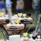 Gyufise 30Pcs Heart Cupcake Toppers, Glitter Paper Picks for Valentines Day, Wedding, Birthday Party, Gold Black Silver