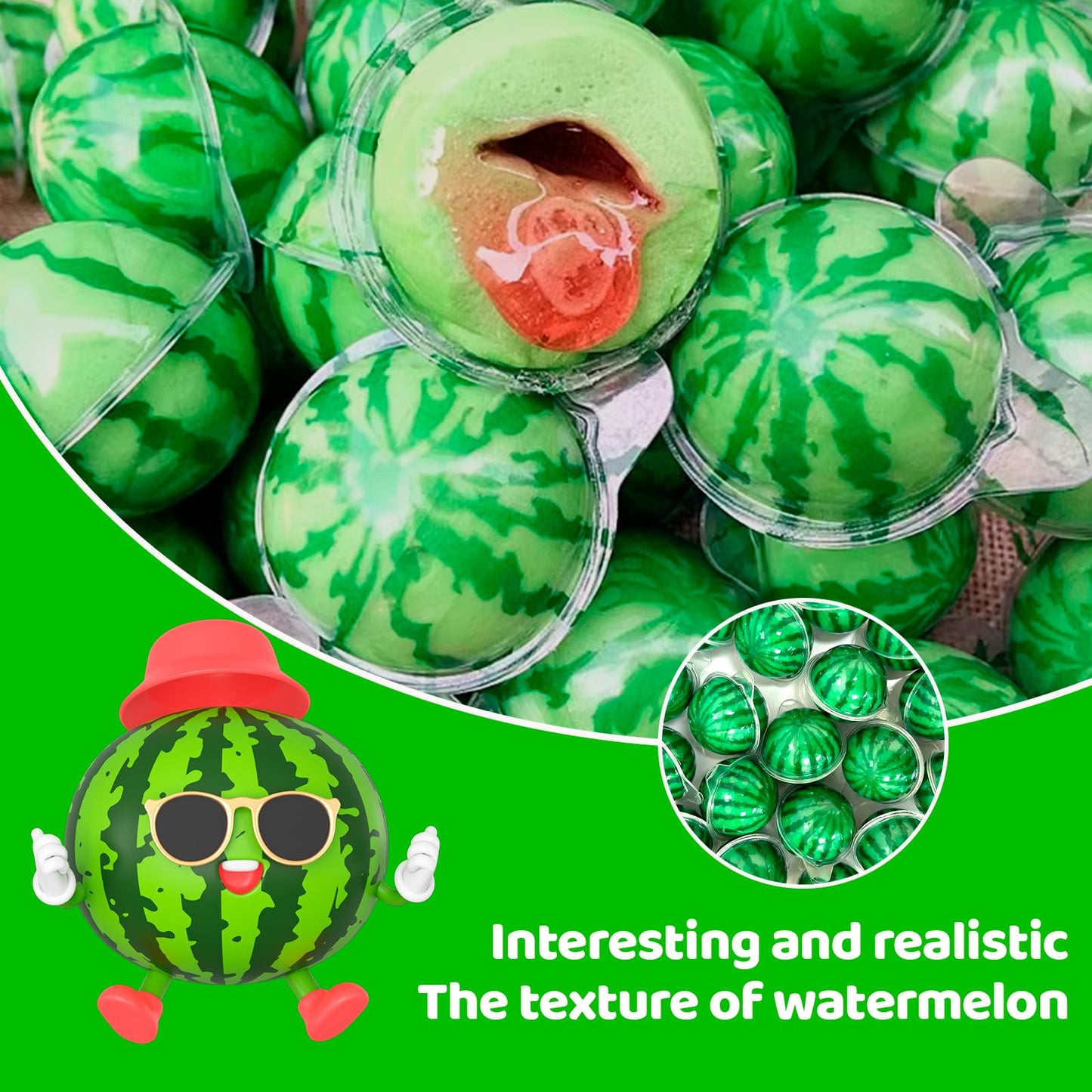Apexy Watermelon Gummy Candy With Fruity Liquid Center Fat Free Perfect For Halloween, Birthday, Trick Or Treat, Party Candy 11.42Oz
