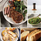 Omaha Steaks Gourmet Dinner for 2 - New York Strip Steaks, Lobster Ravioli, Green Beans, Baguettes, Serves 2-4, Large
