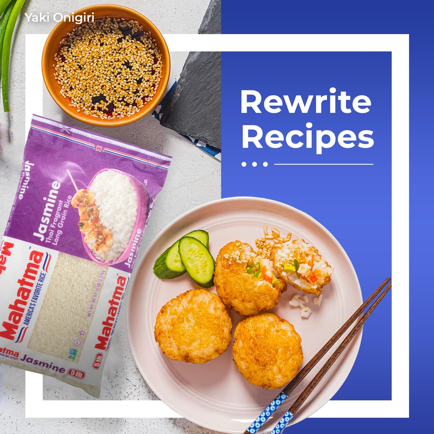 Mahatma Jasmine Rice, 5lb Bag of Rice, Thai, Indian, or Cambodian Fragrant Flavored Rice, Stovetop or Microwave Rice