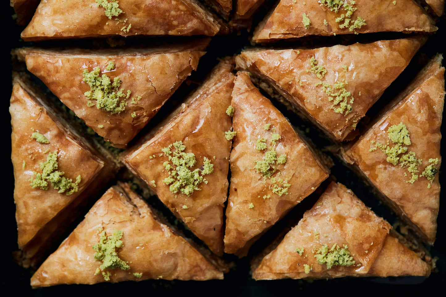 Cedar Pastries 16Pc Grab N' Go Traditional Triangle Baklavas - Kosher & Halal Mediterranean Dessert Treats