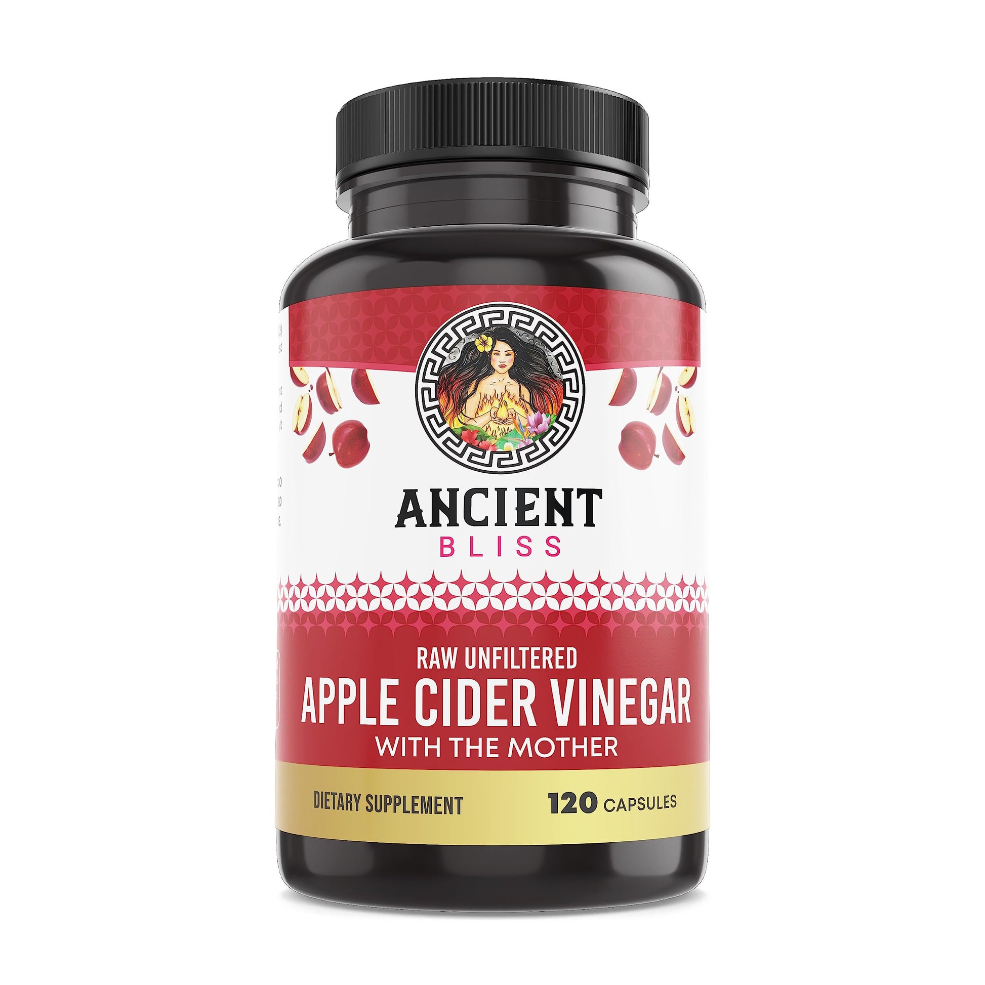 Ancient Bliss Apple Cider Vinegar Organic Capsules with The Mother  Helps Improve Digestion  Unfiltered Vinegar Capsules  1600MG (120 Capsules)