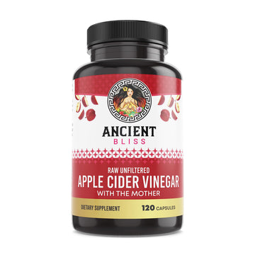 Ancient Bliss Apple Cider Vinegar Organic Capsules with The Mother  Helps Improve Digestion  Unfiltered Vinegar Capsules  1600MG (120 Capsules)