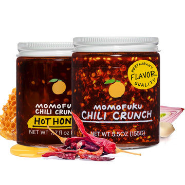 Momofuku Sweet & Spicy Chili Crunch Variety Pack by David Chang, 2 Pack, Hot Honey Chili Oil with Crunchy Garlic and Shallots, S