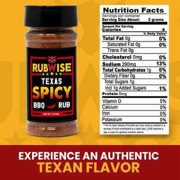 Five Star Seasonings Spicy BBQ Rub - All Natural Texas Style Brisket Rub, 6.25 oz, No MSG