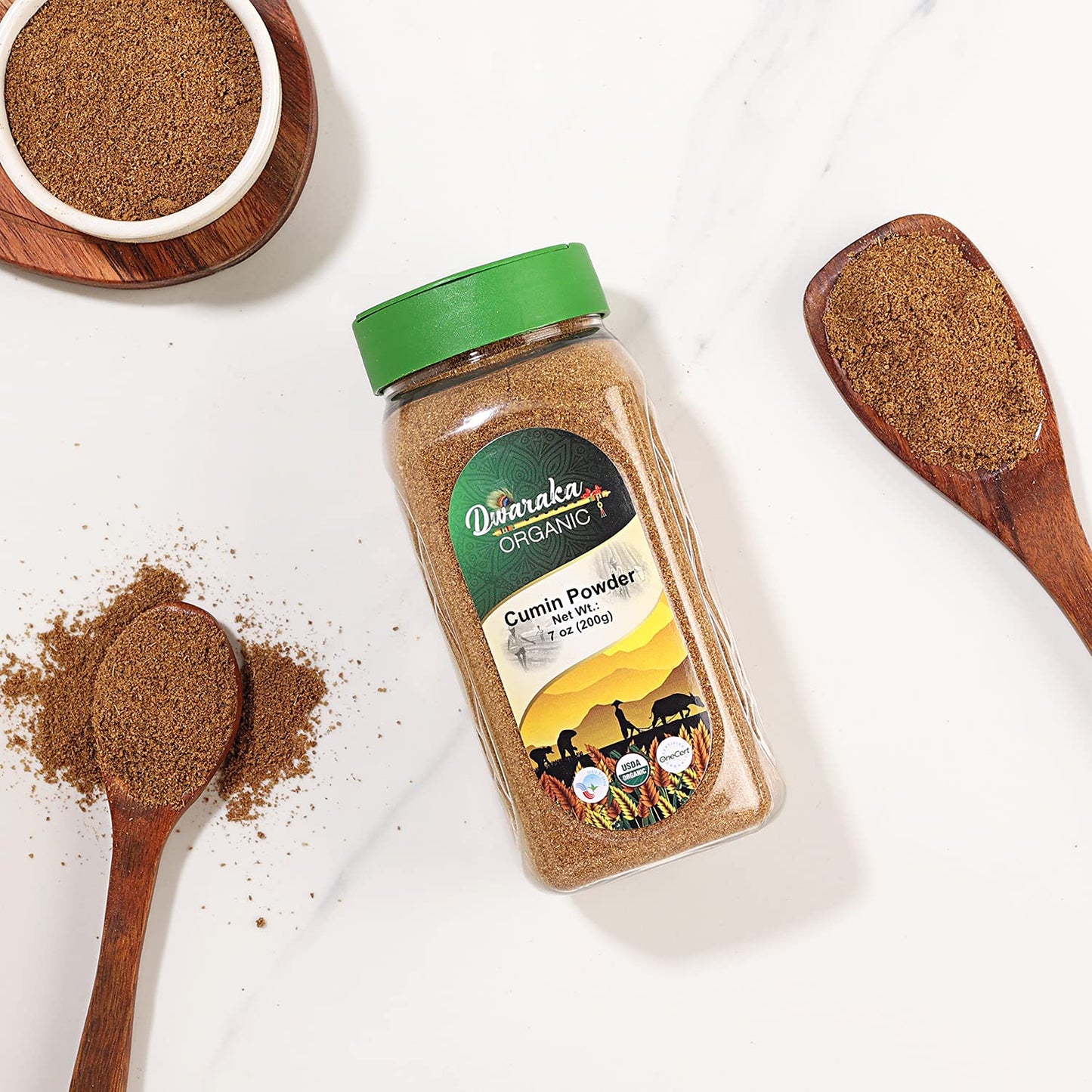 Dwaraka Organic - Cumin Powder, 7Oz, Healthy, Organic, Non Gmo, All Natural