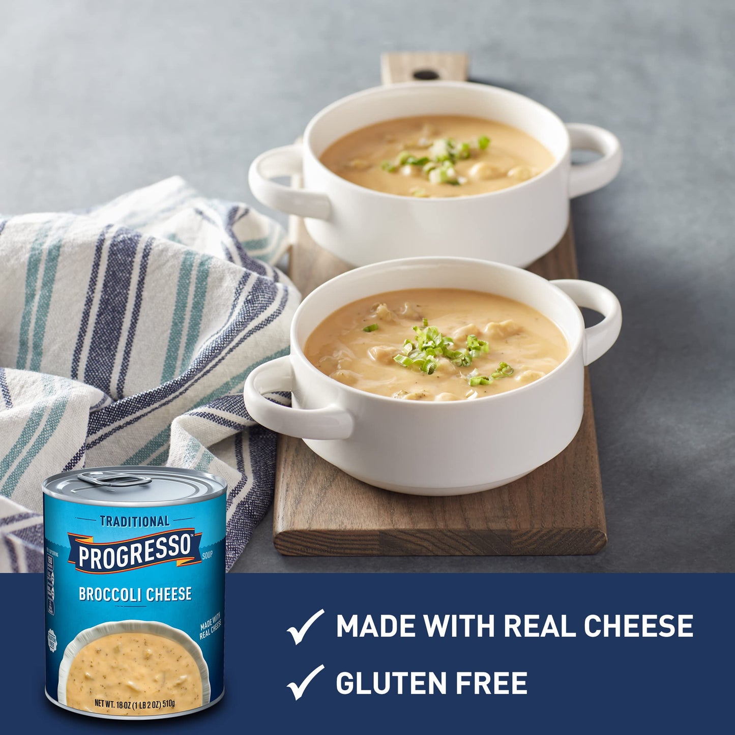 Progresso Traditional  Broccoli Cheese Canned Soup  Gluten Free  18 oz. (Pack of 12)