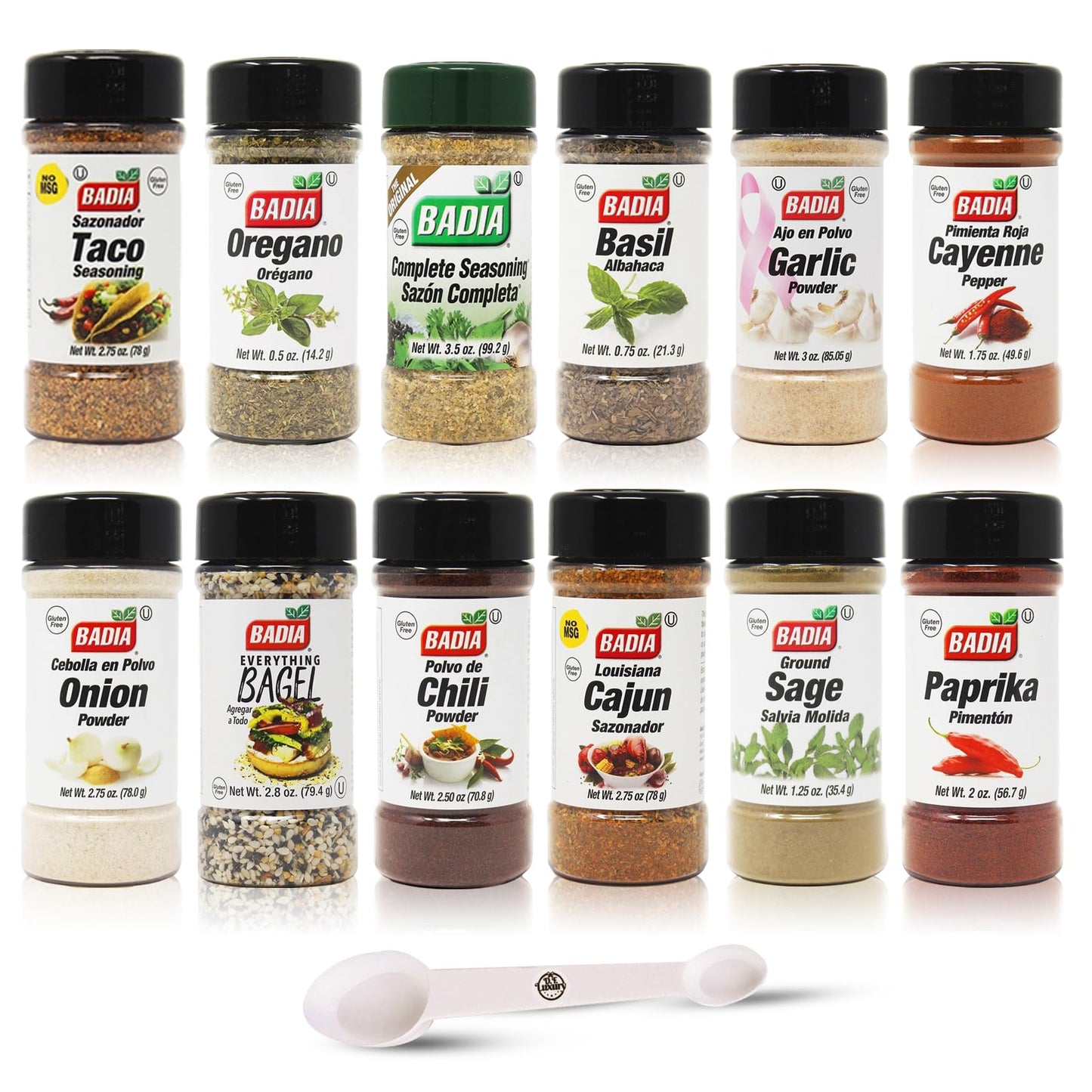 Spices And Seasonings Set - 12 Piece Spice Gift Set Plus D.F. Stylish Measuring Spoon