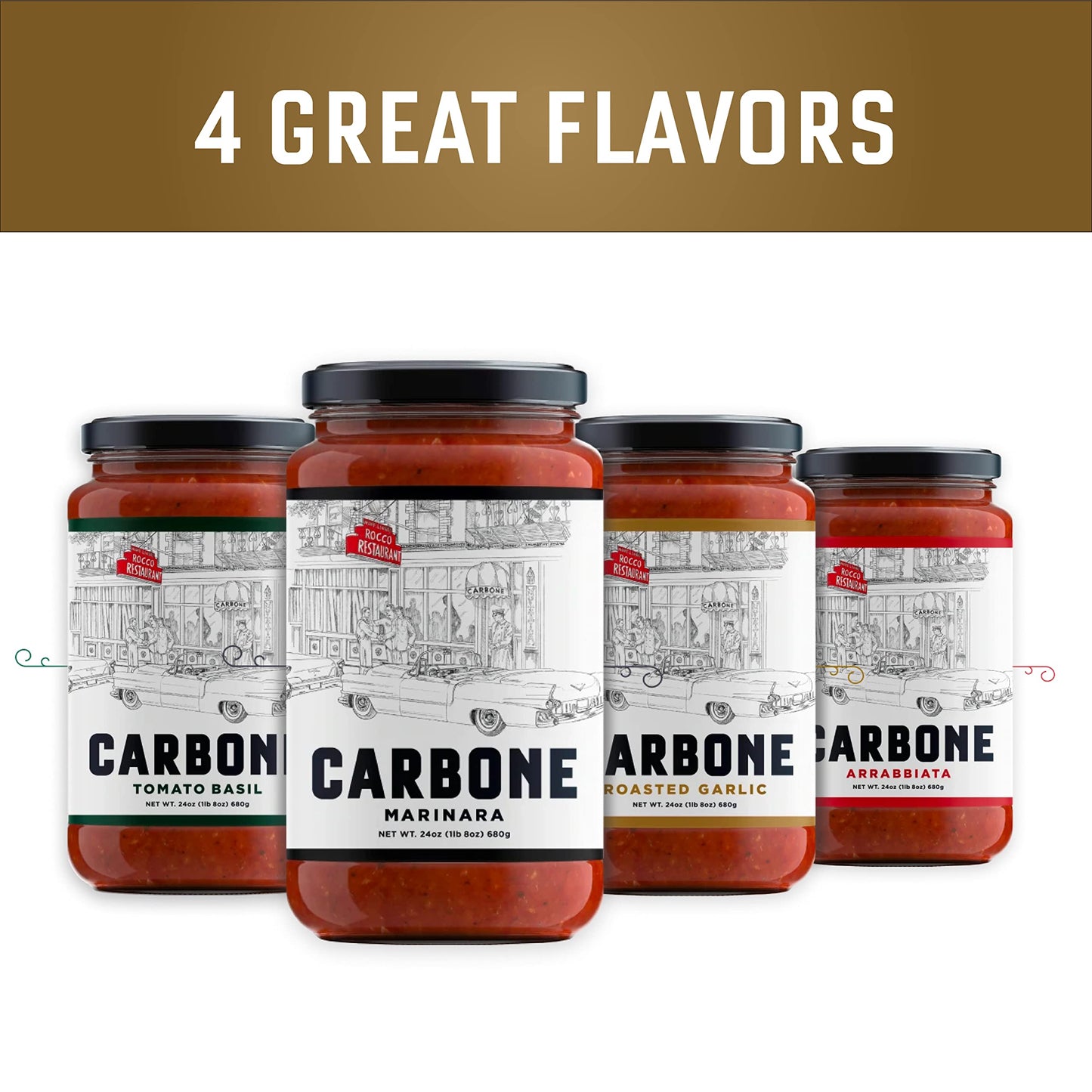 Carbone Roasted Garlic Pasta Sauce | Tomato Sauce Made with Fresh & All-Natural Ingredients | Non GMO, Vegan, Gluten Free, Low C