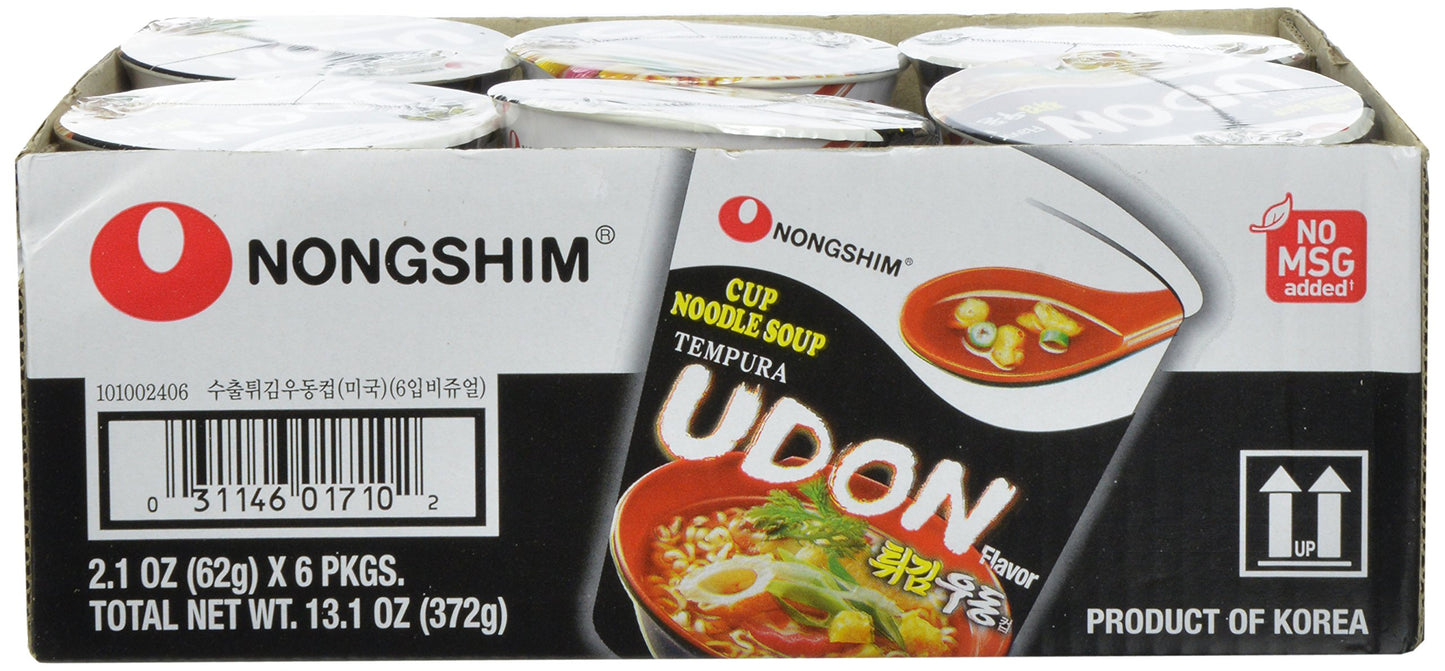 Nongshim Cup Noodle Soup, Tempura Udon, 2.1 Ounce (Pack Of 6)