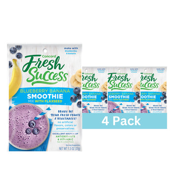 Concord Foods Concord Blueberry & Banana Smoothie Mix With Flaxseed (4 Pack) 1.3 Oz Packets
