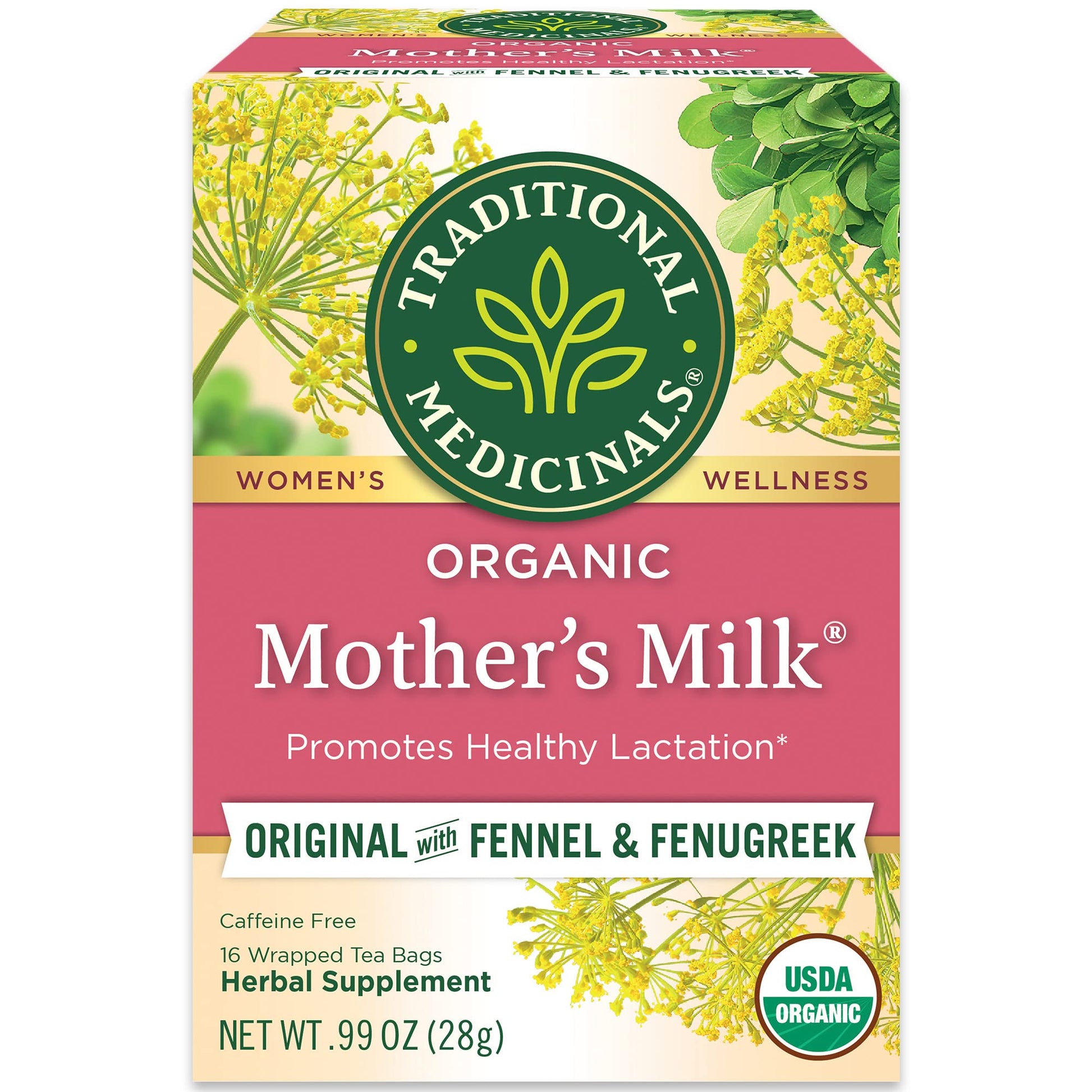 Traditional Medicinals Organic Mother'S Milk Women'S Tea (Pack Of 1), Promotes Healthy Lactation For Breastfeeding Moms, 16 Tea