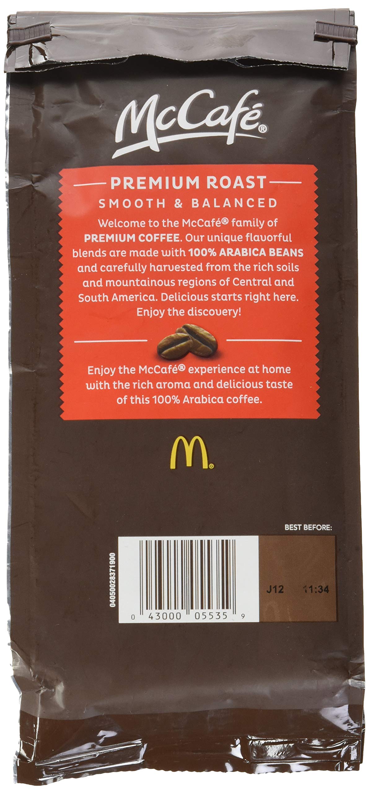 Mcdonalds Mccafe Premium Roast Ground Coffee Bag 12.Oz (Pack Of 2) (Premium Roast - Medium)