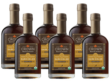 Crown Maple Dark Color, Robust Taste, 12.7 Fl Oz, 6-Pack, Organic Maple Syrup, 100% Pure, Enhance Cocktails, Marinades And Panca