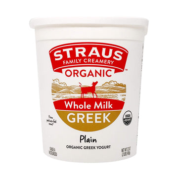 Straus Family Creamery Greek Yogurt, Plain, Organic, 32 oz