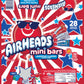 Airheads Mini-Size Bars Red, White & Blue, Taffy Candy Assorted Bag, Individually Wrapped Candy, Three Assorted Flavors, 12Oz