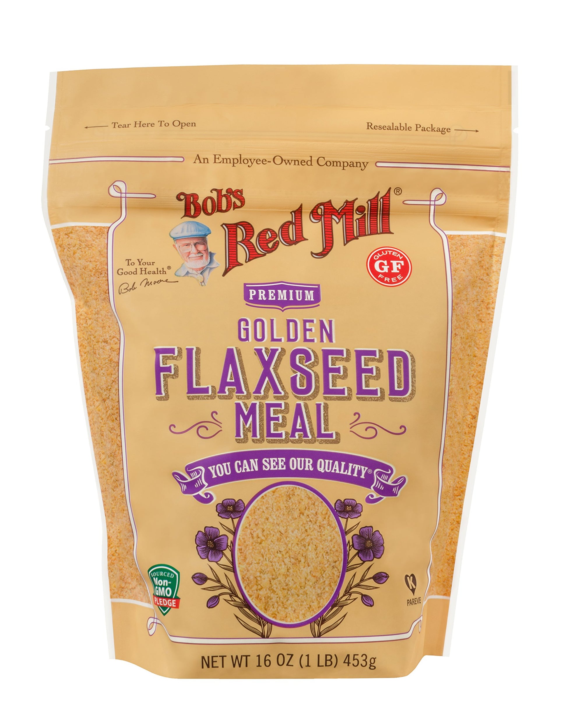 Bobs Red Mill Golden Flaxseed Meal, 16oz (Pack of 1) - Non GMO, Vegan, Paleo Friendly, Keto Friendly, Kosher