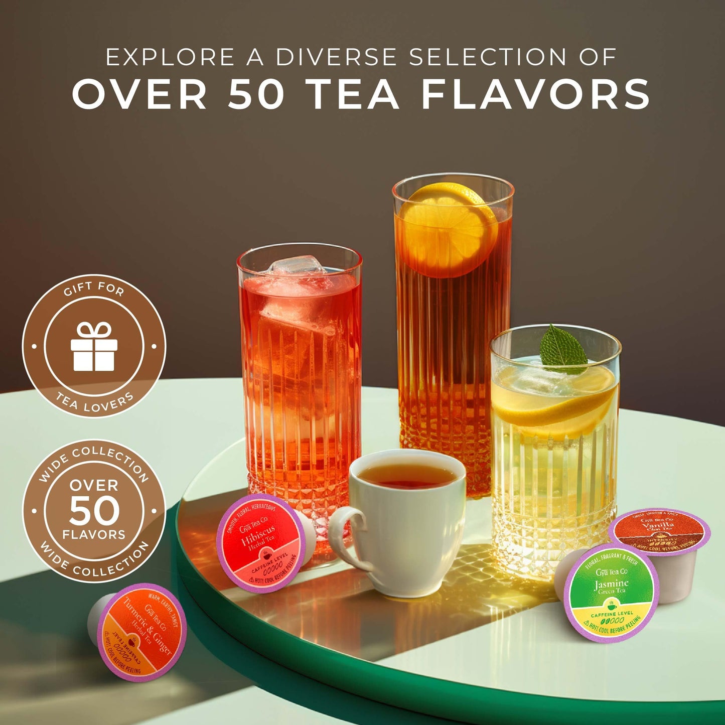 Gya Tea Co Vanilla Chai Latte Tea Gift Set (16 Count) - Decaf Tea Pod For Lovers Get Well Gifts - Manually Harvested - Enjoy Hot Or Iced