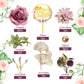 Flower Cake Toppers Happy Birthday Cake Toppers With Artificial Purple Rose Flowers Eucalyptu Leaves For Birthday Party Wedding