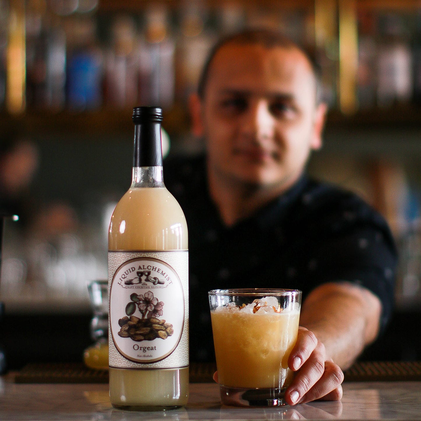 Liquid Alchemist Orgeat Syrup for Cocktails - Real Ingredients Make Our Almond Syrup the Perfect Mai Tai Mix - Non-GMO  Gluten Free & Vegan (12.7 oz)