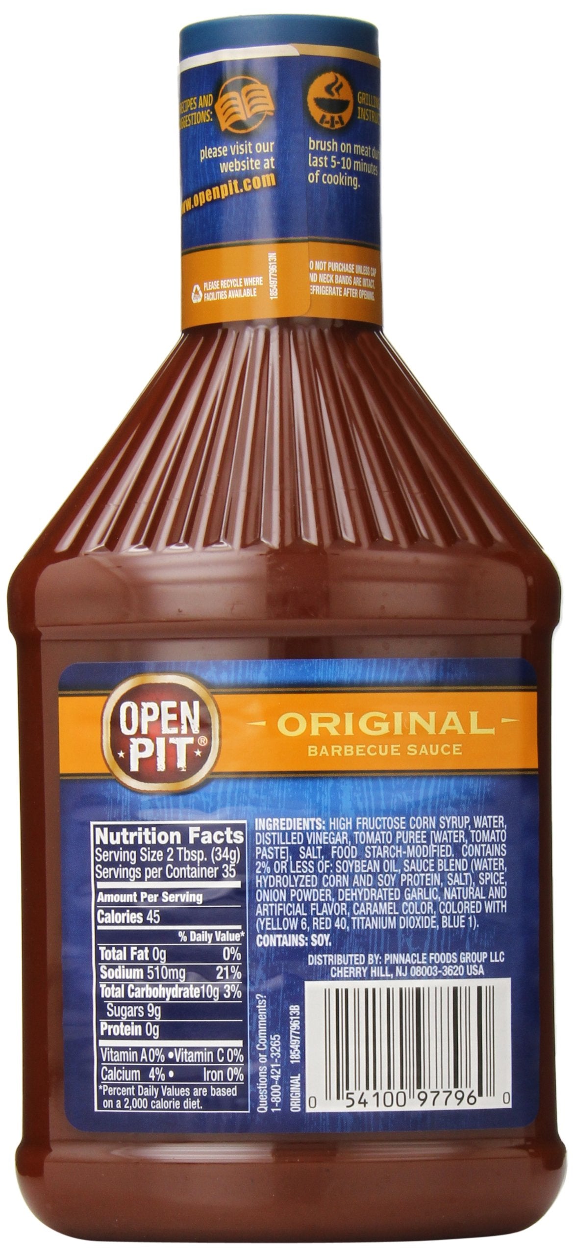 Open Pit Blue Label Original Barbecue Sauce, Value Size, 42 Oz. (Pack Of 6)